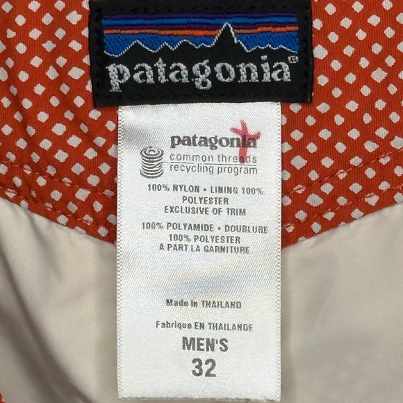 Patagonia Paddle Board Shorts Orange‎ White Lined Swim Trunks Lace Closure Sz 32 - Picture 4 of 7